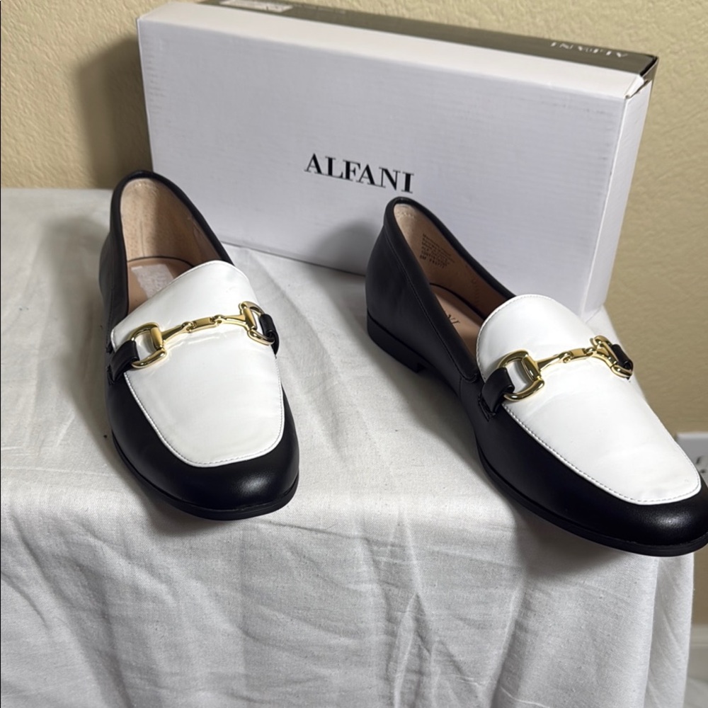 Alfani Two-Tone Loafers with Gold Detail